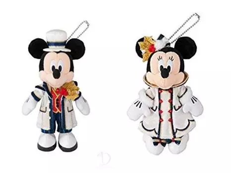 Disney Plush Christmas Time Plush Badge Mickey Minnie Set It s