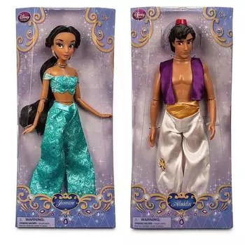 Disney Princess Aladdin Jasmine Classic Doll Kids Doll Набор из 2 кукол 12 дюймов 30 см розовый