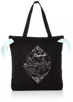 Disney Princess Series Ribbon Tote Bag 6053 Princess Series Black [Hapitas] Women s PS16.Cinderella
