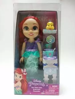 Disney Princess Toddler Doll Tea Time Ariel Flounder Accessory Little Mermaid [DISNEY] & [Doll + Set]