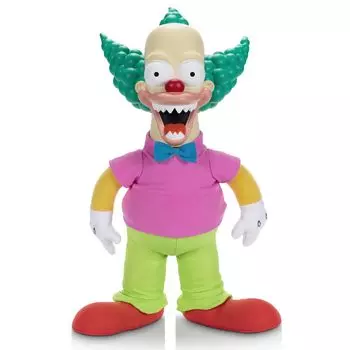 Disney Simpsons Talking Krusty Doll Plush Good and Evil Pull String Doll Toy from the Classic Treehouse of Horror III Episode Toy, 16-inch Tall,