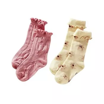 Disney Socks 2 Pair Set Girls Heroine Feeling Socks Rapunzel [Belle Maison] 16-18