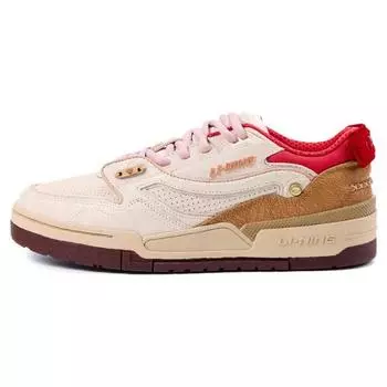 Disney X Li Ning 001 BTC Pinocchio Series Нескользящие износостойкие низкие кроссовки для скейтбординга Мужские кроссовки Белые Коричневые Красные AGCT059-1 45