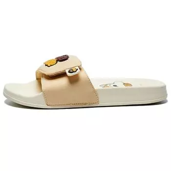 Disney X Li Ning Chip And Dale Series LN Slipper Rubber Sole Silent Slide Sandals Women shoes Paddy-Gold AGAS002-7 35