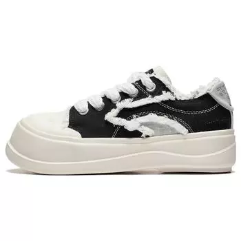 Disney X Li Ning Honey Platform Slip Non-Slip Durable Low Top Sports Casual Shoes Women sneakers Black White AGCT042-1 36