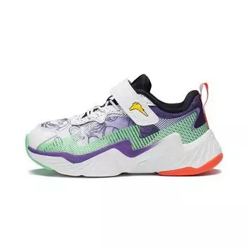 Disney X Li Ning Удобная Универсальная Нескользящая Амортизирующая Прочная Легкая Детская Повседневная Обувь Детская Повседневная Обувь Белый Фиолетовый Зеленый YKNS122-1 25
