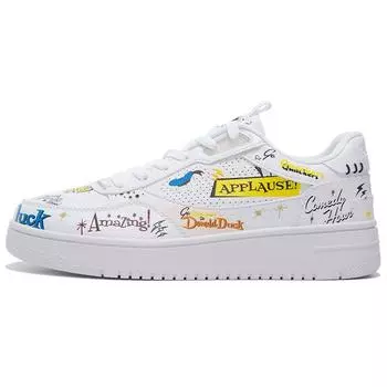 Disney X Li Ning удобные универсальные нескользящие износостойкие низкие кроссовки для скейтбординга мужские кроссовки стандартные белые AGCS145-4 39