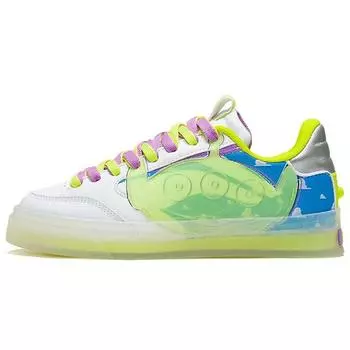 Disney X Li Ning Weiwu 180 Low Удобные Мягкие Эластичные Скейт Культура Низкие Кроссовки Для Скейтбординга Специальная Серия Женские Кроссовки Для Скейтбординга Белые Желтые AECS034-1 37