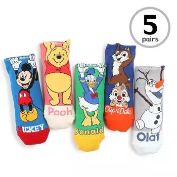 Disney Женские носки Кроссовки Обувь Носки Девочки Мальчики (до щиколотки 5 пар) GB 15 22 cm - 25 cm