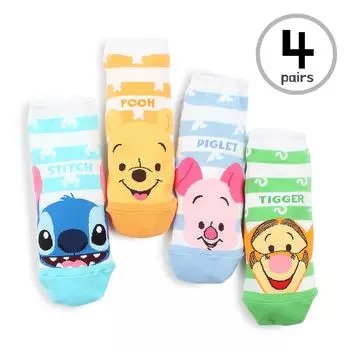 Disney Женские носки Кроссовки Обувь Носки для девочек и мальчиков (до щиколотки 4 пары) GL58 22 cm - 25 cm