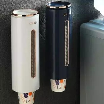 Диспенсер, автоматический съемник стаканчиков, настенный диспенсер для одноразовых бумажных стаканчиков, пластиковый держатель для стаканов, контейнер для чашек небесно-голубой