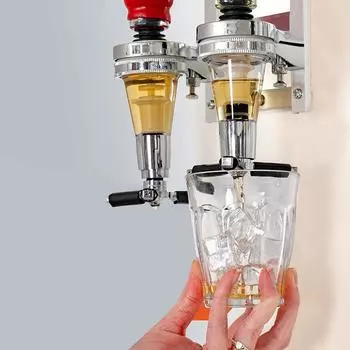 Диспенсер для 2 бутылок спиртных напитков, настенное крепление, подставка для шейкера коктейлей, стойка для вина, бар для пива, алкоголя, диспенсер для напитков, коктейльный алкогольный инструмент