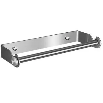 Диспенсер для бумаги Держатель для полотенец из нержавеющей стали Компактный кронштейн для хранения без отверстий для кухни, туалета, отеля no1