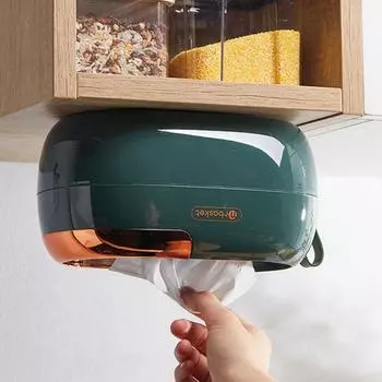 Диспенсер для бумажных полотенец Пластиковая коробка для салфеток Декоративный настенный диспенсер для извлечения бумаги с пружиной Ящик для хранения бумаги Отель