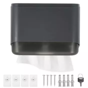 Диспенсер для бумажных полотенец с замком, настенный диспенсер для салфеток, большая емкость, держатель для туалетной бумаги для отелей и домов белый