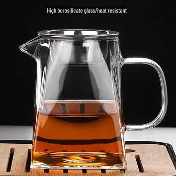 Диспенсер для чая из термостойкого стекла с фильтром - квадратная чашка-ситечко 350; Single pot