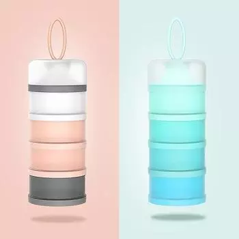 Диспенсер для детского питания, многослойный водонепроницаемый съемный контейнер для хранения продуктов питания, контейнер для детских закусок для домашнего использования синий