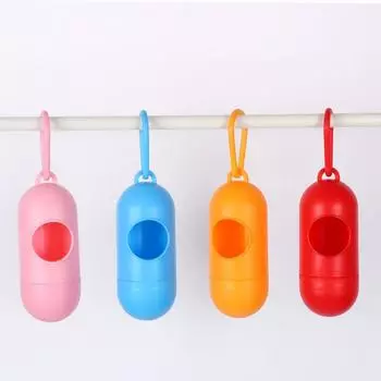 Диспенсер для домашних животных Jiebeida: Набор мешков для кошачьих и собачьих экскрементов с чистящими средствами для прогулок жёлтый