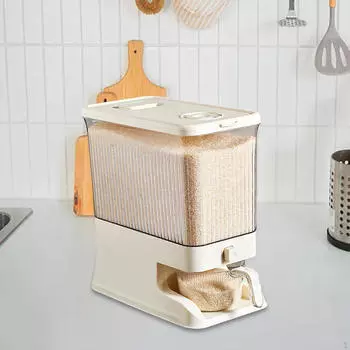 Диспенсер для хлопьев, герметичное влагонепроницаемое ведро для риса, герметичные контейнеры для хранения и измерения белый