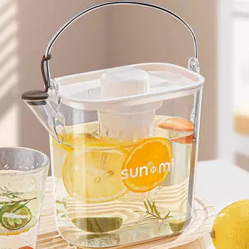 Диспенсер для холодного чайника с ручкой, 1200 мл, прозрачный контейнер для чайника, герметичный напиток
