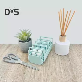 Диспенсер для клейкой ленты с противоскользящими накладками, 2 отделения, легкое разделение клейкой ленты, конструкция Push-Pull, настольный органайзер для клейкой ленты светло-синий