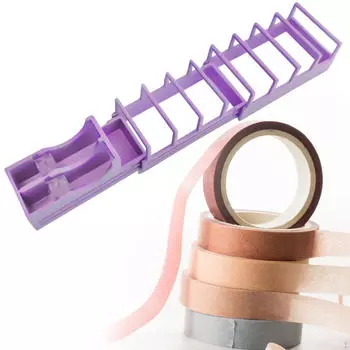 Диспенсер для клейкой ленты Складная прочная настольная основа Простая в использовании Упаковка клейкой ленты Принадлежности для рукоделия Подарок для дома фиолетовый