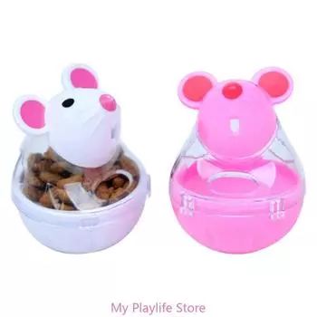 Диспенсер для кошек, протекающий стакан, игрушка-мышка, котенок, медленная кормушка, интерактивная кормушка для кошек, скука, подарок питомцу белый