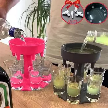 Диспенсер для ликера, 6 рюмок, диспенсер для вина, виски, пива, держатель для питьевых игр, инструменты для Рождества, домашней вечеринки, бара, рюмка