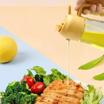 Диспенсер для масла, 470 мл, распылитель для оливковых бутылок 2 в 1, распылитель для фритюрницы, жарки салатов, мультижидкое масло, не содержащее BPA, стеклянный распылитель масла с широким горлышком, кухня чёрный