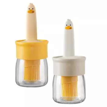 Диспенсер для масла с кисточкой Бутылка для масла для барбекю с кисточкой для приправы Масло сливочное бежевый