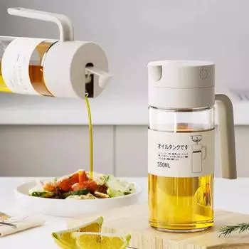 Диспенсер для масла с крышкой, предотвращающей протекание, с автоматическим открыванием и закрыванием, стеклянная бутылка для масла, герметичный контейнер для соевого соуса, уксуса