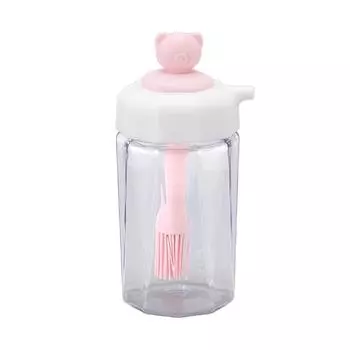 Диспенсер для масла, встроенная щетка, дизайн, двойное назначение, силиконовая бутылка для масла для домашней кухни, розовый L