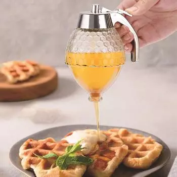 Диспенсер для меда без капель, прозрачный контейнер для меда с кронштейном, банка для меда с силиконовой заглушкой, дозатор для кленового сиропа, мед чистый