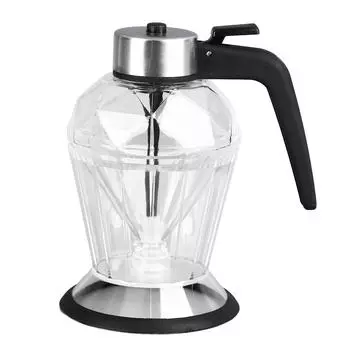 Диспенсер для медового сиропа с подставкой, многоцелевая банка для меда, прозрачный стеклянный контейнер для меда с черпаком, диаметр