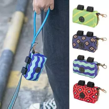 Диспенсер для мешков для домашних животных с подвесными пряжками, держатель для мешков с собачьими какашками, портативная сумка для хранения для путешествий на открытом воздухе, парк для выгула собак, товары для домашних животных фиолетовый