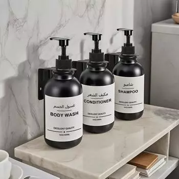 Диспенсер для мыла 500 мл с насосом и настенным держателем, дозатор жидкого мыла для рук с поддоном, современный декор ванной комнаты Type 5