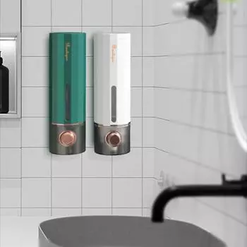 Диспенсер для мыла для душа Yousheng с прозрачным окном и большой кнопкой, настенный, с защитой от выпадения шампуня, кондиционера, насос для мыла Easy Press