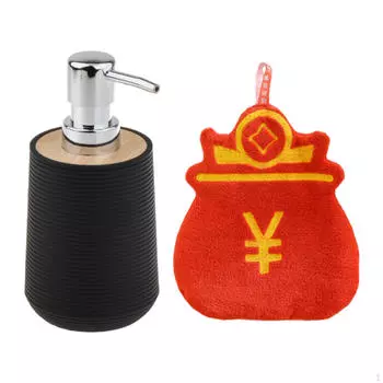 Диспенсер для мыла для рук, геля для душа, с полотенцем, флакон с дозатором для лосьона, для ванной комнаты black luck bag