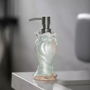 Диспенсер для мыла с морской тематикой, герметичный дизайн, декор в виде ракушки морской звезды, насос для дезинфицирующего средства для рук, аксессуар для ванной в прибрежном стиле белый