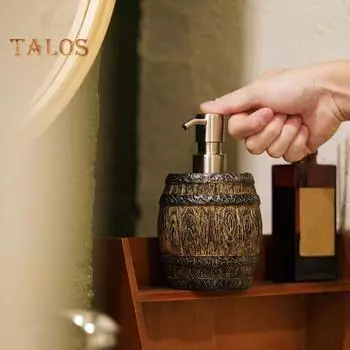 Диспенсер для мыла в бочке из виски, многоразовый дозатор для лосьона, бутылочка для мыла в деревенском стиле для ванной комнаты, кухонного аксессуара для столешницы цвет старого дерева