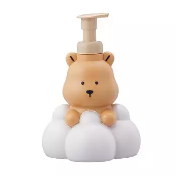 Диспенсер для мыла в виде мультяшного облачного медведя, дезинфицирующее средство для рук в ванной, шампунь, гель для душа, многоразовый дозатор, пенный контейнер 500ML жёлтый