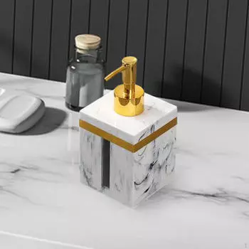 Диспенсер для мытья тела с мраморной текстурой, жидкое мыло для рук для прачечной 400ml White