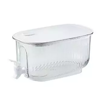 Диспенсер для напитков большой емкости пищевой утолщенный герметичный холодный чайник с краном прозрачный белый