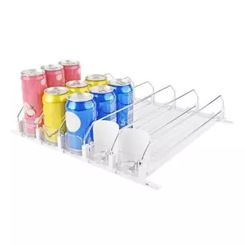 Диспенсер для напитков, диспенсер для банок с газировкой, регулируемый органайзер для напитков для домашнего магазина M белый