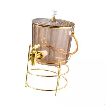 Диспенсер для напитков, фруктовый чайник, ведро с подставкой и крышкой для вечеринки, дома, лимонада коричневый