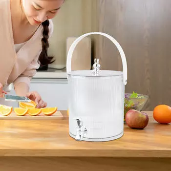 Диспенсер для напитков Холодная вода Кувшин бочка Контейнер для холодильника 19cmx18.5cm 3.5L_White