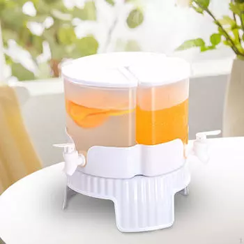Диспенсер для напитков Контейнер для холодной воды 5,2 л с крышкой Поворотный 3-решетчатый чайник для сока со льдом
