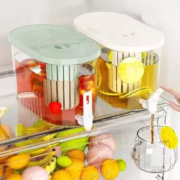 Диспенсер для напитков на 4,5 л с краном, диспенсер для напитков на холодильник, герметичный диспенсер для сока, алкоголя для барбекю A белый