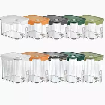 Диспенсер для напитков на холодильник 2,5/3,5 л, ведро для прохладной воды, ведро для напитков большой емкости с краном и прозрачной крышкой для барной вечеринки серый