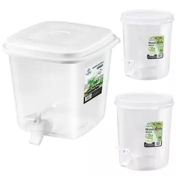 Диспенсер для напитков на холодильник 3,5/5 л с крышкой, контейнер для сока, пластиковый диспенсер для напитков, подставка для лимонада, кувшин для сока для вечеринки, бара, кемпинга round 5L